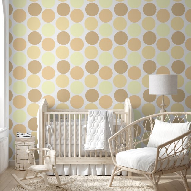 Papier Peint Whimsal Neutre Jaune Motif de point (Enfants)