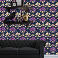 Whimsigoth Purple et Gold Floral