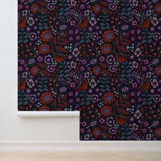 Papier Peint Whimsigothique floral foncé et maussade - Tons bij