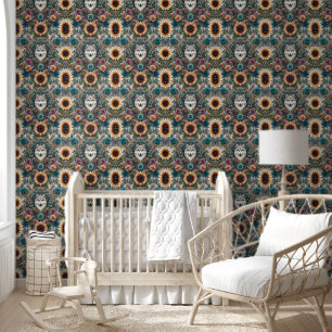 Papier Peint Wild Spirit Wolf & Sunflower Bliss