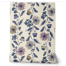 Wildflower Stripes - Lavender And Denim Blue
