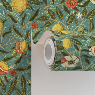 Papier Peint William Morris Inspirée de grenade et de fleurs