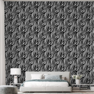 Papier Peint Zèbre classique noir et blanc