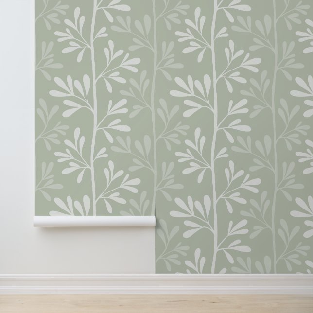 Papier Peint Zen Garden Stems XL12 botanique blanc minimal (Application)