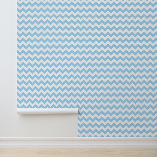 Papier Peint Zigzag bleu, Chevron bleu, Motif géométrique (Application)
