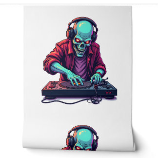Papier Peint Zombie DJ � Festival de Musique Tee Halloween