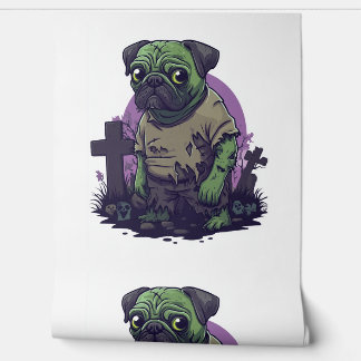 Papier Peint Zombie Pug � Undead Funny Halloween Dog