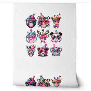 Papier Peint Zoo Animaux Anniversaire Fête Amoureux de la faune