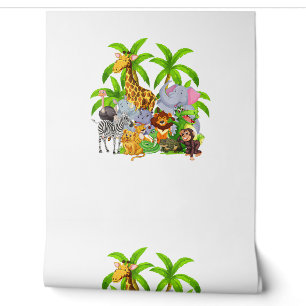 Papier Peint Zoo Animaux Safari Faune Fête Anniversaire A Day A