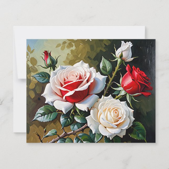 Papier Peinture à l'huile rose rose blanc rose roses (Devant)