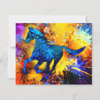 Papier Peinture Abstraite de Cheval en Course
