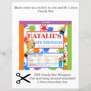 Papier Peinture Art Party Chocolate Bar Wrapper