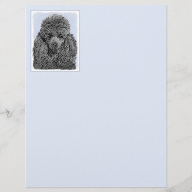 Papier Peinture de caniche Miniature Jouet noir Art origi (Devant)