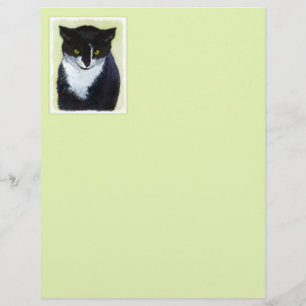 Papier Peinture de chat Tuxedo - Cute Original Cat Art