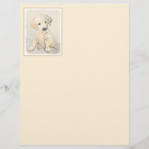 Papier Peinture de chiot d'or Retriever - Art de chien or