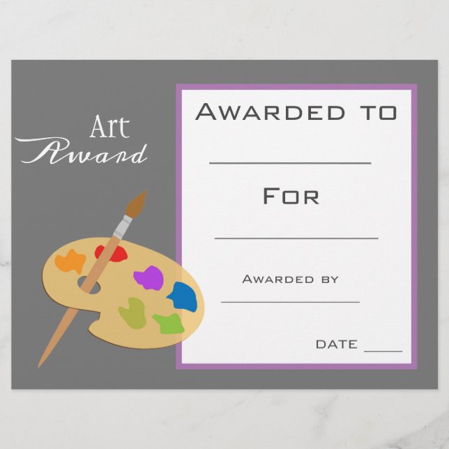 Papier Peinture et pinceau récompensés pour les arts de c (Devant)