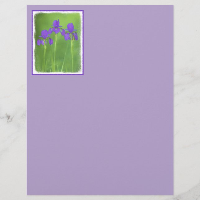 Papier Peinture Iris Violet - Art Fleur Originale (Devant)