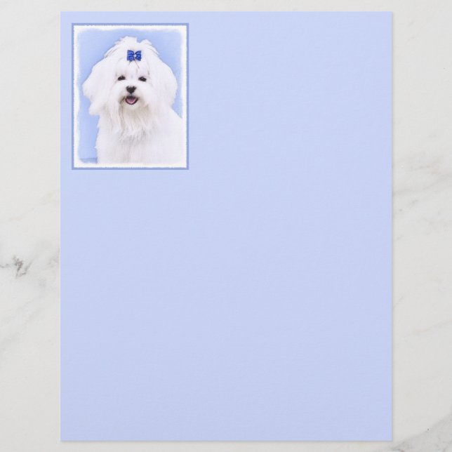 Papier Peinture maltaise - Joli art original pour chien (Devant)