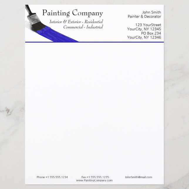 Papier Peinture Peintre Service Société Pinceau Bleu (Devant)