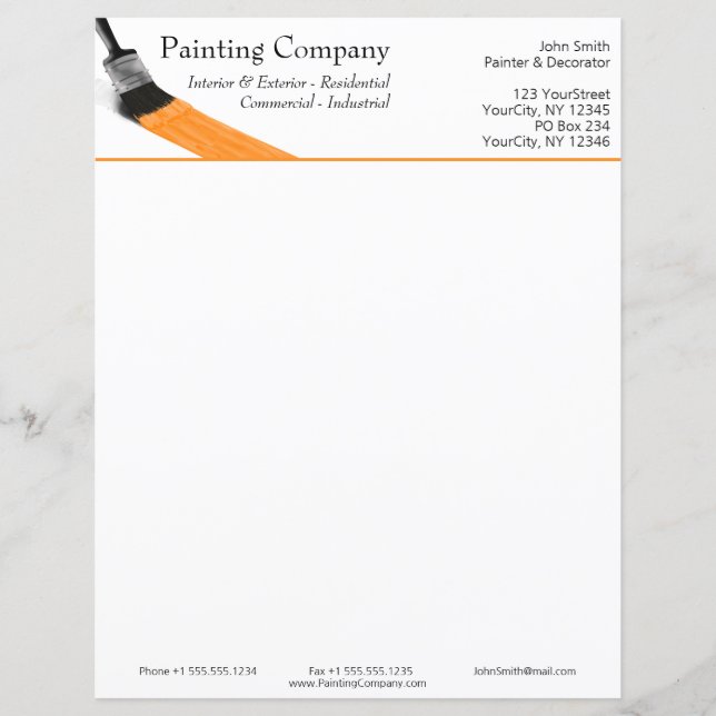 Papier Peinture Peintre Service Société Pinceau Orange (Devant)