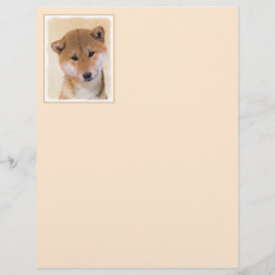 Papier Peinture Shiba Inu (Rouge) - Art Chien original