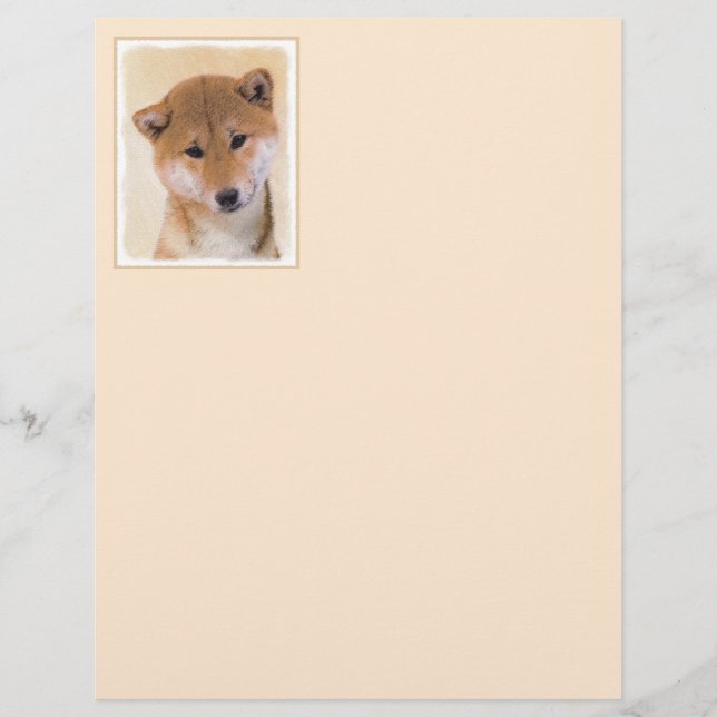 Papier Peinture Shiba Inu (Rouge) - Art Chien original (Devant)