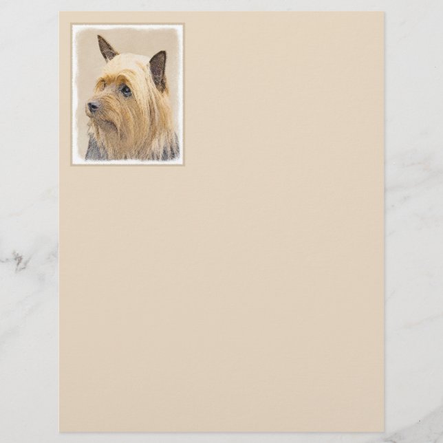 Papier Peinture Silky Terrier - Cute Original Chien Art (Devant)