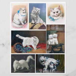 Papier Peintures Vintages pour chats blancs authentiques