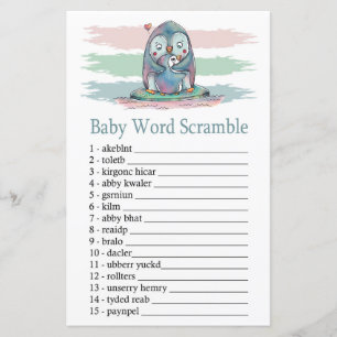 Papier Penguin Baby jeu de brouillage de mots