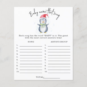 Papier Penguin - Nom de ce jeu de baby shower de chanson