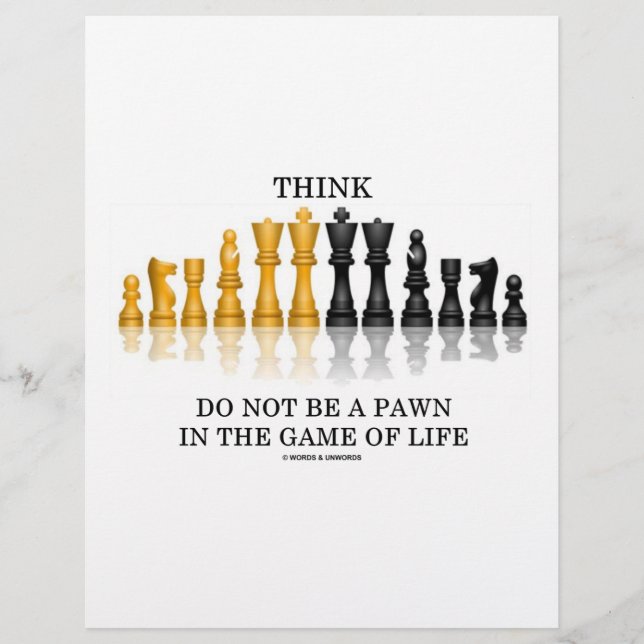 Papier Pensez (Échecs) Ne Pas Être Un Pion Dans Le Jeu De (Devant)
