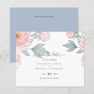 Papier PÉONIES BUDGÉTAIRES Mariage Peach Sage rose