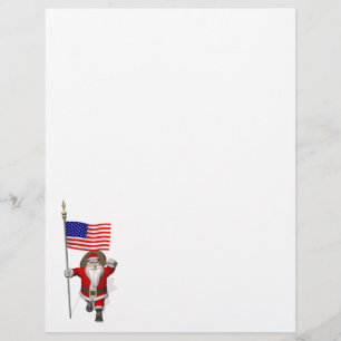 Papier Père Noël Avec L'Enseigne Des Etats-Unis