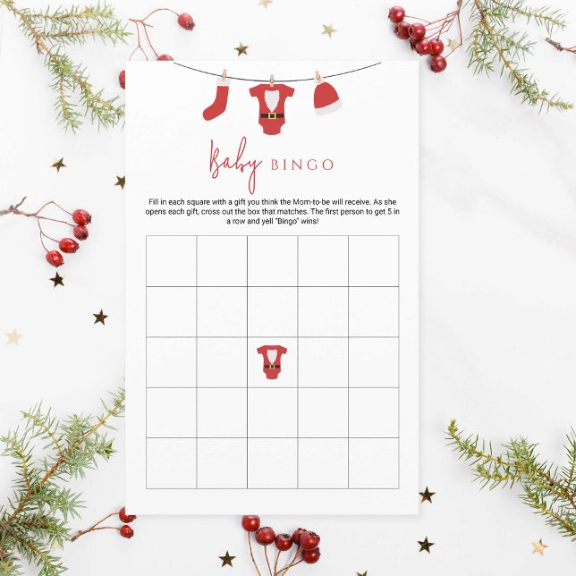 Papier Père Noël Baby Baby shower Bingo Activité de jeu (Créateur téléchargé)