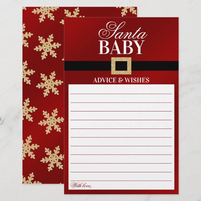 Papier Père Noël Baby | Baby shower de Noël Conseils et s (Devant / Derrière)