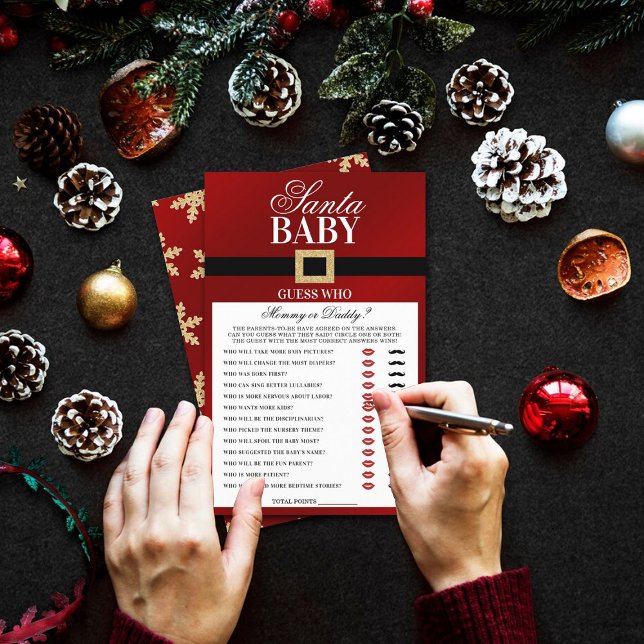 Papier Père Noël Baby | Baby shower de Noël Devinez Qui J (Créateur téléchargé)