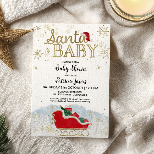 Papier Père Noël Baby Christmas Budget Baby shower Invita (Créateur téléchargé)