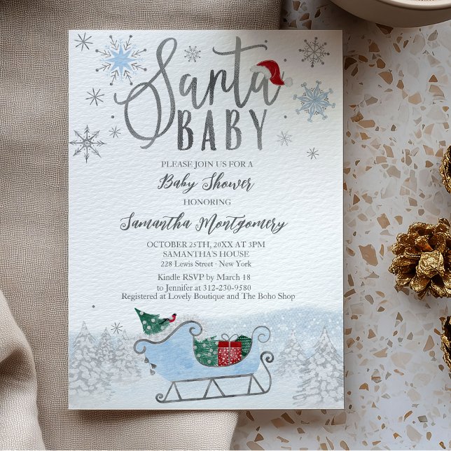 Papier Père Noël Baby Christmas Budget Baby shower Invita (Créateur téléchargé)