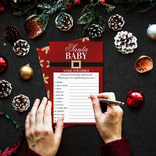 Papier Père Noël Baby Jeu de mots de Baby shower de Noë