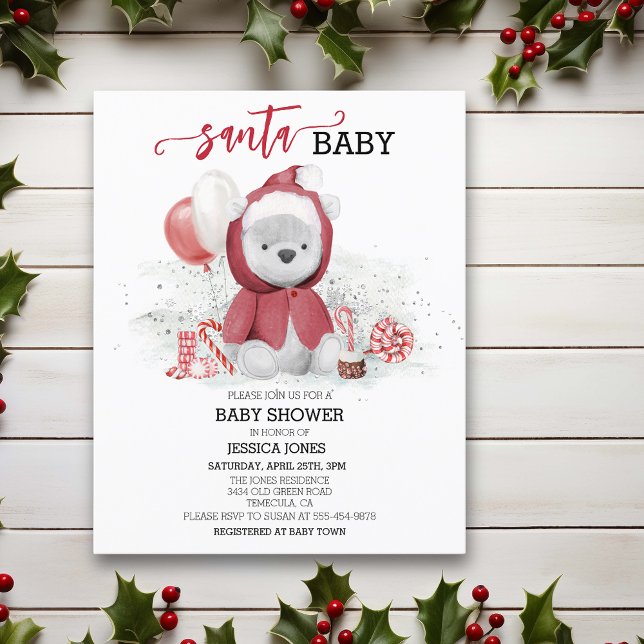 Papier Père Noël Baby shower Polar Teddy Bear Cub Budget (Créateur téléchargé)