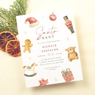 Papier Père Noël Baby Winter Baby shower de Noël Budget