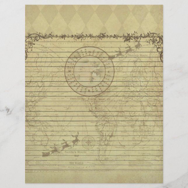 Papier Père Noël en-tête de lettre spéciale du pôle Nord (Devant)