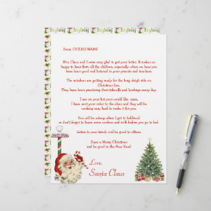 Papier Père Noël Lettre personnelle à votre enfant Pôle N