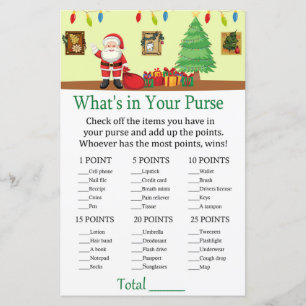 Papier Père Noël Qu'y a-t-il dans votre sac à main