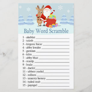 Papier Père Noël, Rudolph Baby jeu de mots scramble