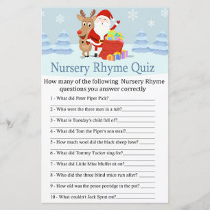 Papier Père Noël, Rudolph Nursery Rhyme Quiz baby shower