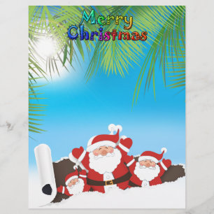 Papier père Noël tropicale