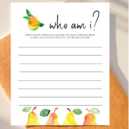 Papier Perfect Pear - Fête des mariées "Qui suis-je ?" Je