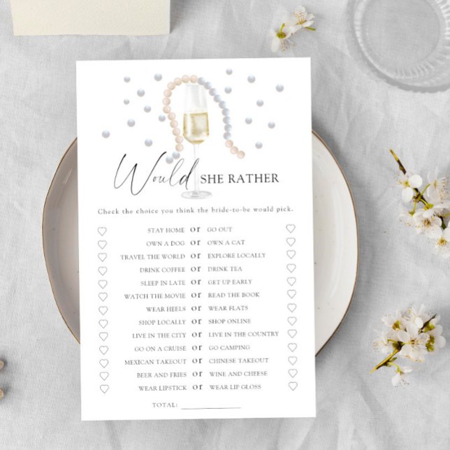 Papier Perles - Elle préfère le jeu de douche nuptiale (Créateur téléchargé)