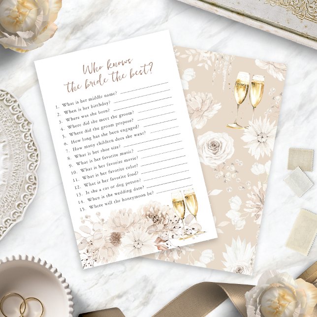 Papier Perles et jeu de mariée Prosecco (Pearls and Prosecco Bridal Game
)